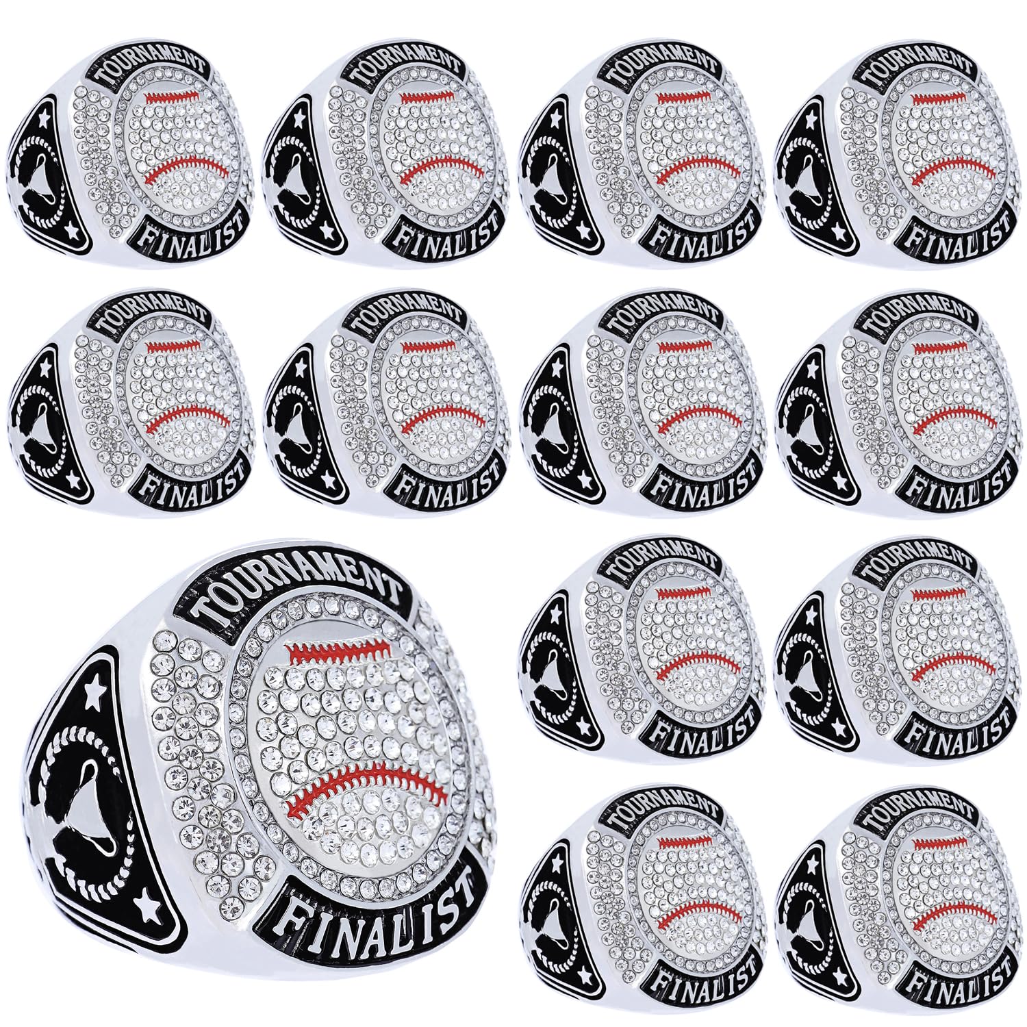 Baseballring, Softball, Baseball, Finalistenring, Sportball, Trophäe, Auszeichnung, Geschenk für Turnier oder Liga-Finalisten, 12 Stück
