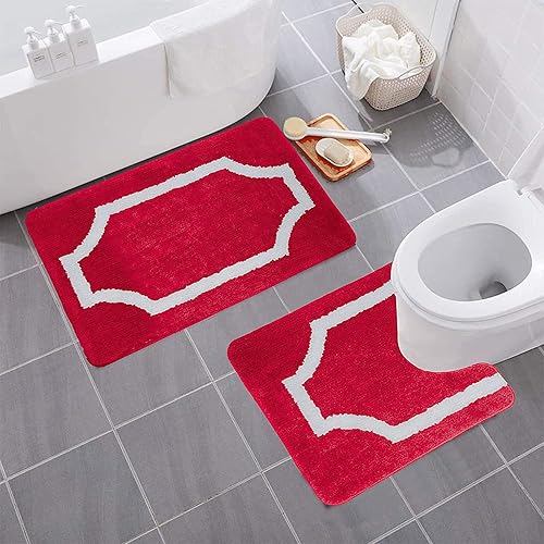 Miniatura 56 de YHF - Alfombras de baño de 20 x 32 pulgadas, extra gruesas y suaves, de microfibra peluda, lavables a máquina, alfombras de baño absorbentes, tapete