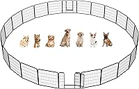Vista 12 de Yaheetech Corralito para perros para interiores, valla extra ancha para perros y exteriores, plegable, corral de ejercicio para patio, jardín