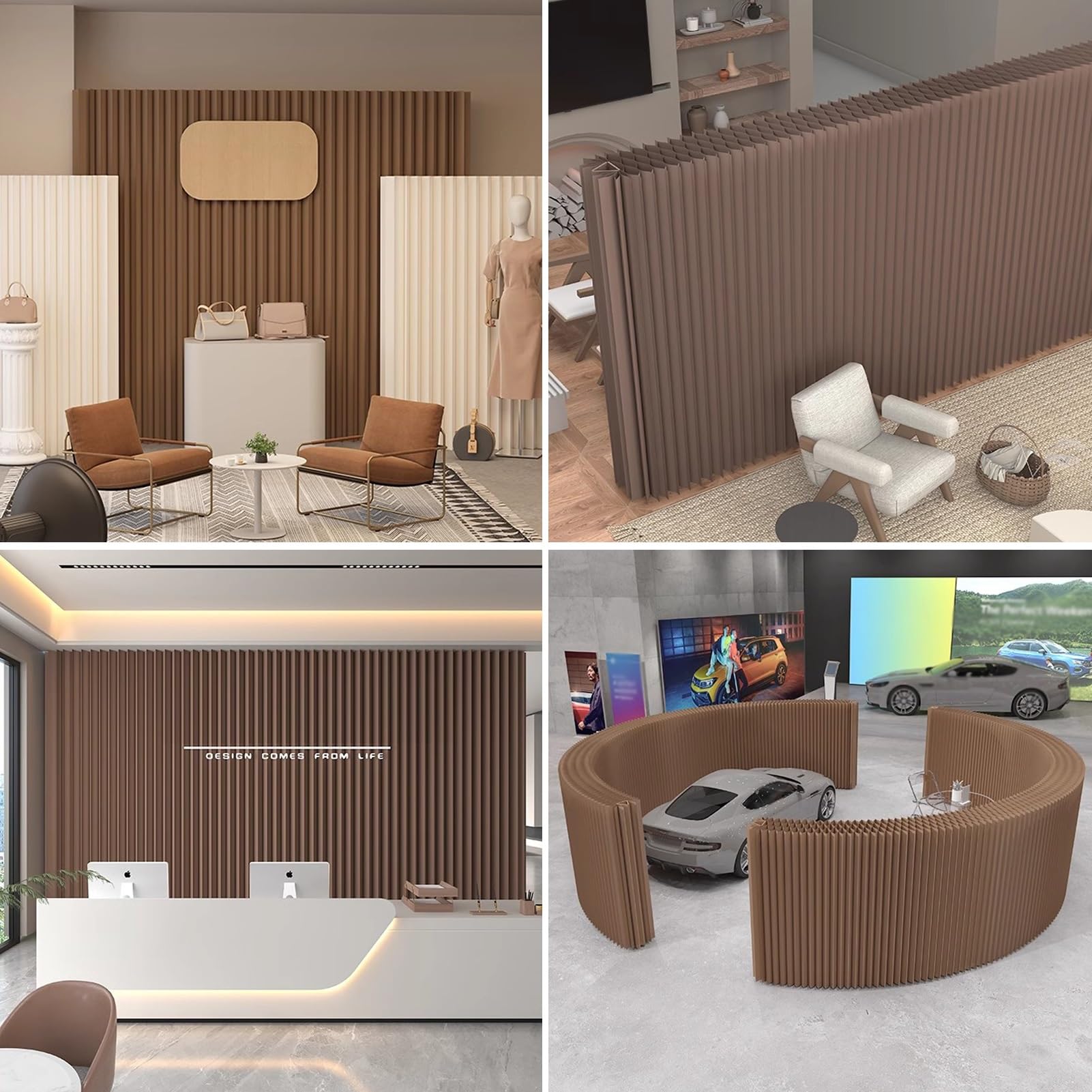 Biombo Separador Separador retráctil Plegable de Papel, mampara privada Independiente para Oficina y Estudio doméstico(5x2.8 m/16.4x9.19 ft)