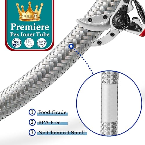 Miniatura 5 de Línea de agua para refrigerador (30 pies, acero inoxidable)