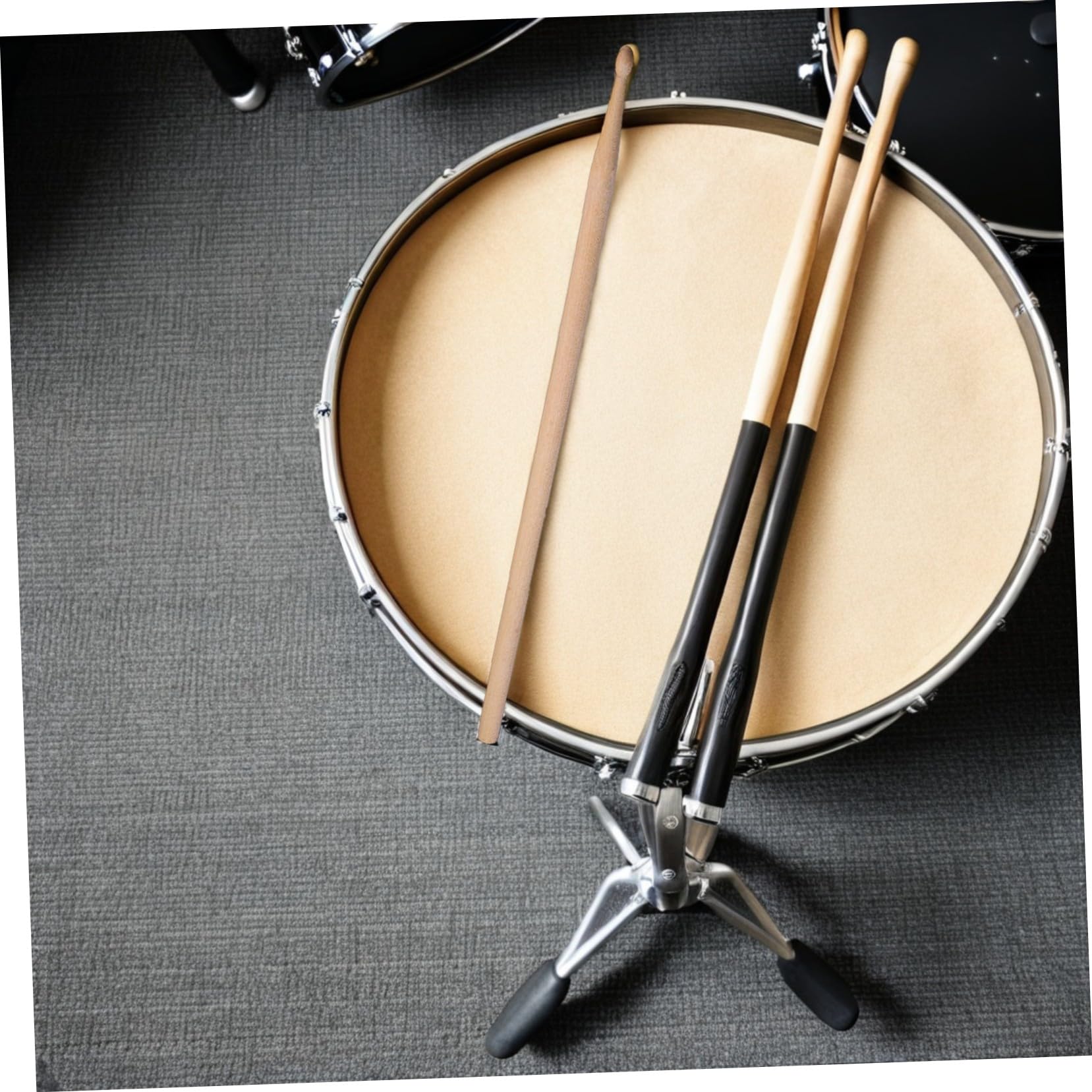 2 Sätze Ahornholz Drumsticks mit Samtigem Schutzbeutel Robuste Percussion Sticks für Anfänger Langlebige Rhythmussticks für Schule und Vorschule Naturbelassenes Holz Schwarz