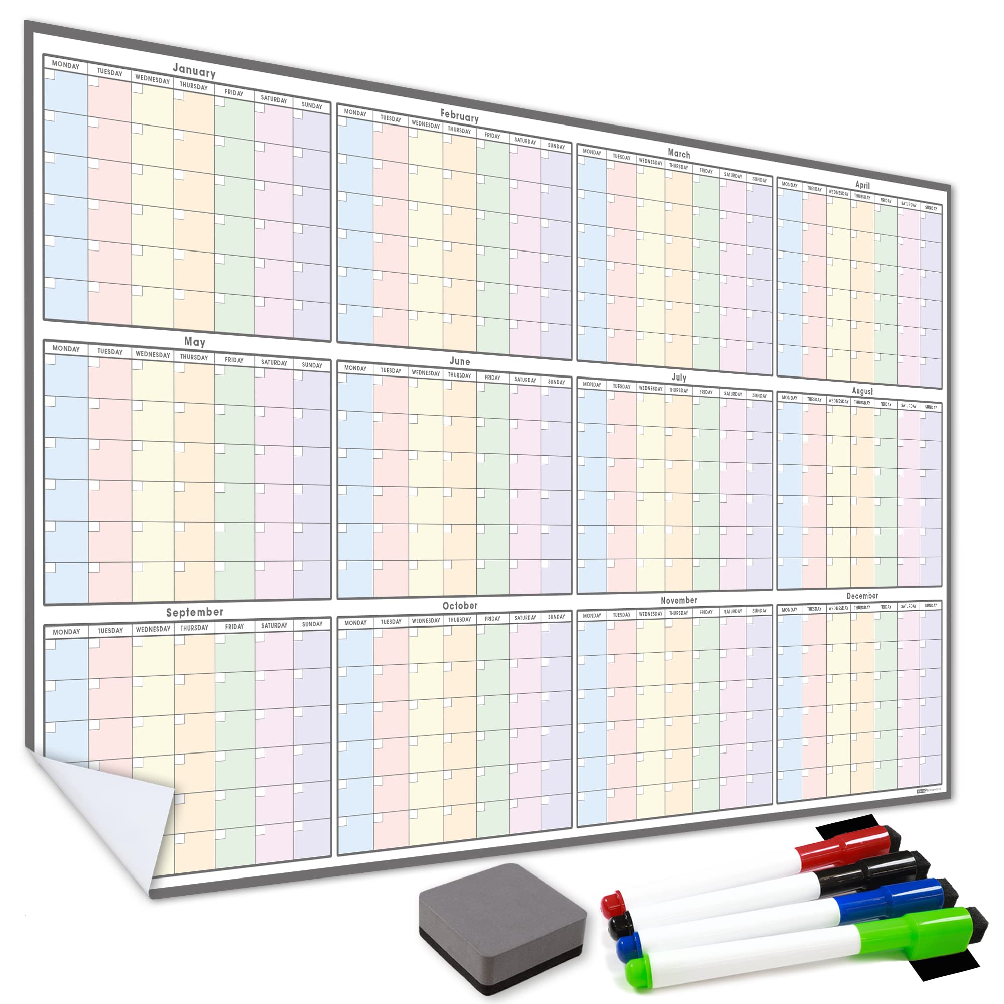 Buy WallTAC Yearly Wall Planner Sticker, Large Reusable 2022 Oversized