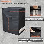 Chest Freezer Cover Deep Freezer Covers for Outside 5.0 Cubic Feet Freezer，Top with Zipper to Open Waterproof and UV protection Extend their Service Life (black) (28"L×23"W×34"H)