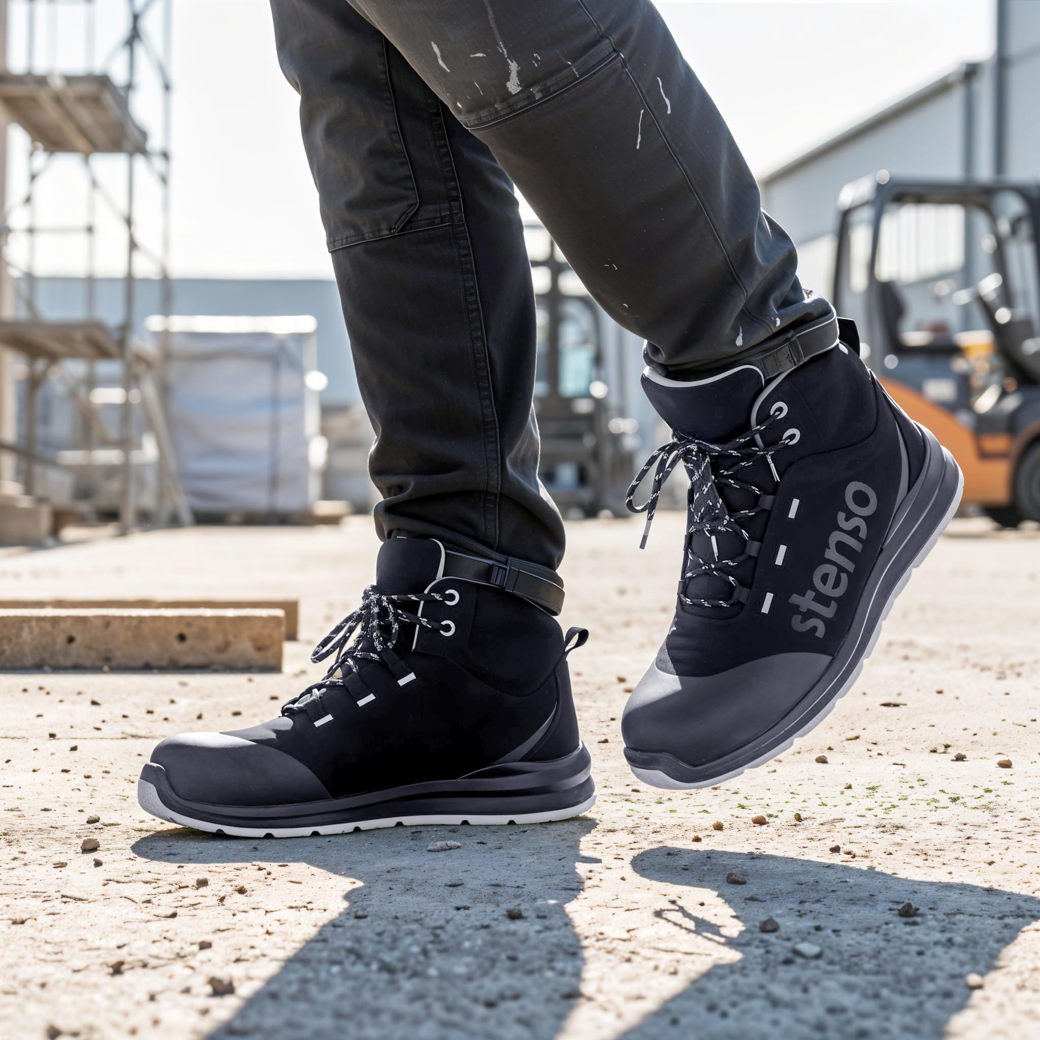 JETT Ankle MF S3 męskie buty robocze – lekkie, oddychające, wodoodporne buty ochronne dla mężczyzn – buty robocze damskie, antypoślizgowa podeszwa z poliuretanu/PU, czepek kompozytowy, antystatyczne,