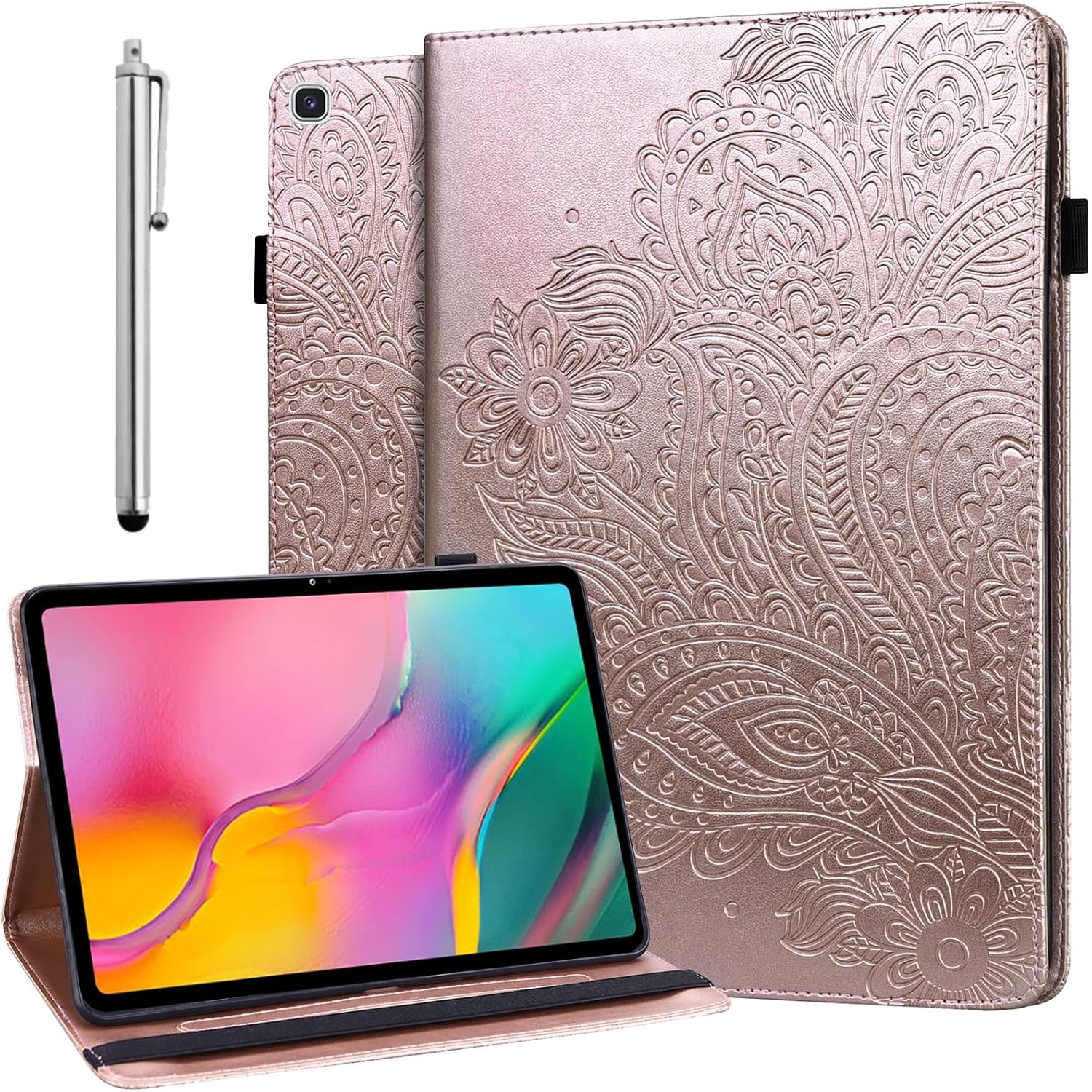 ALILANG Case for Samsung Galaxy Tab S5e 10.5 inch Case 2019 (SM-T720/T725/T727) with Stylus, Multiple Viewing Angles PU Leather Stand Flip Cover for Samsung Tab S5e Tablet Cases -Purple
