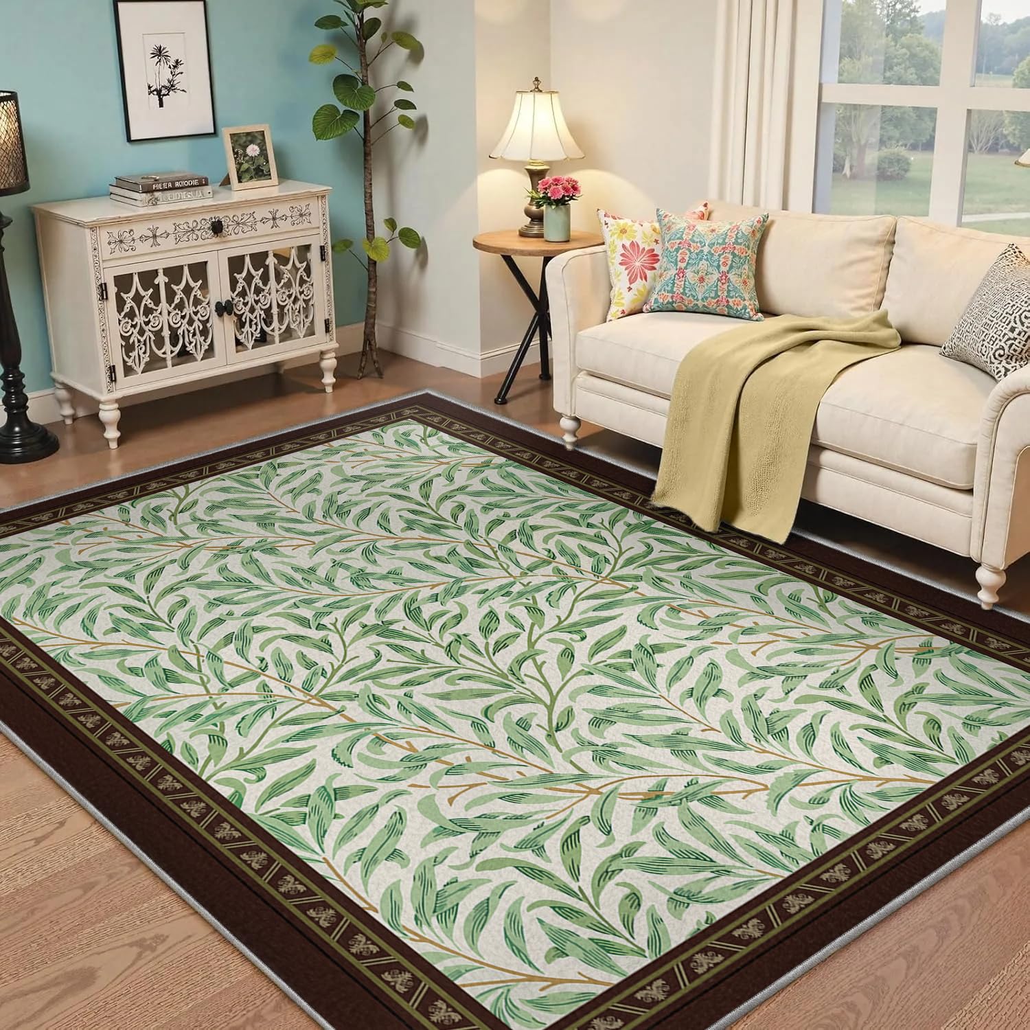 Tapis vert sauge 90x150 parfait pour le bureau ou dortoir