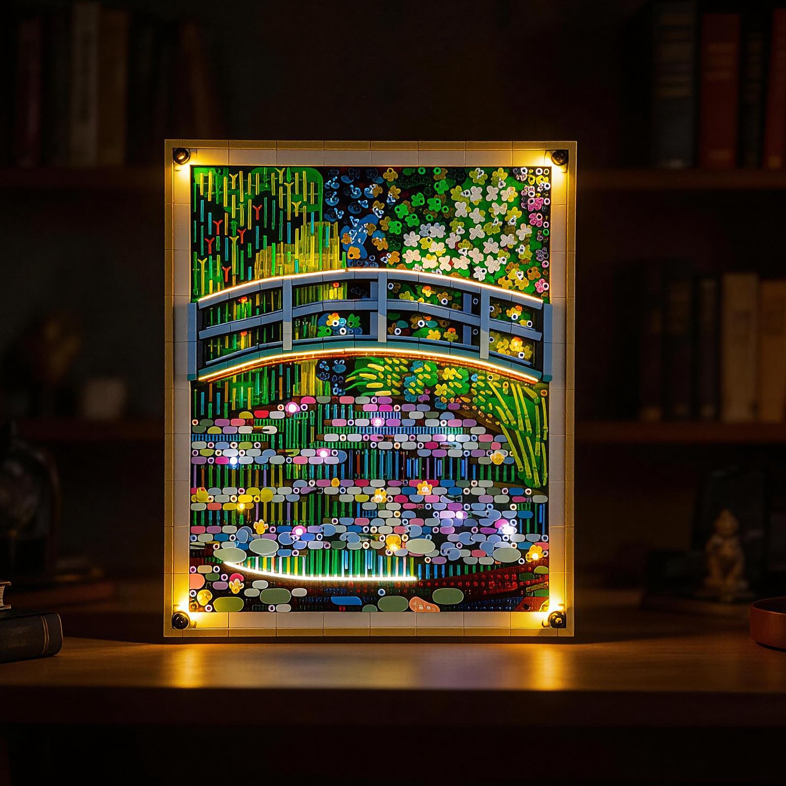 YEABRICKS Światło LED do Lego-31220 Art Claude Monet – most nad stawem z lilią wodną model (zestaw klocków nie wchodzi w zakres dostawy)