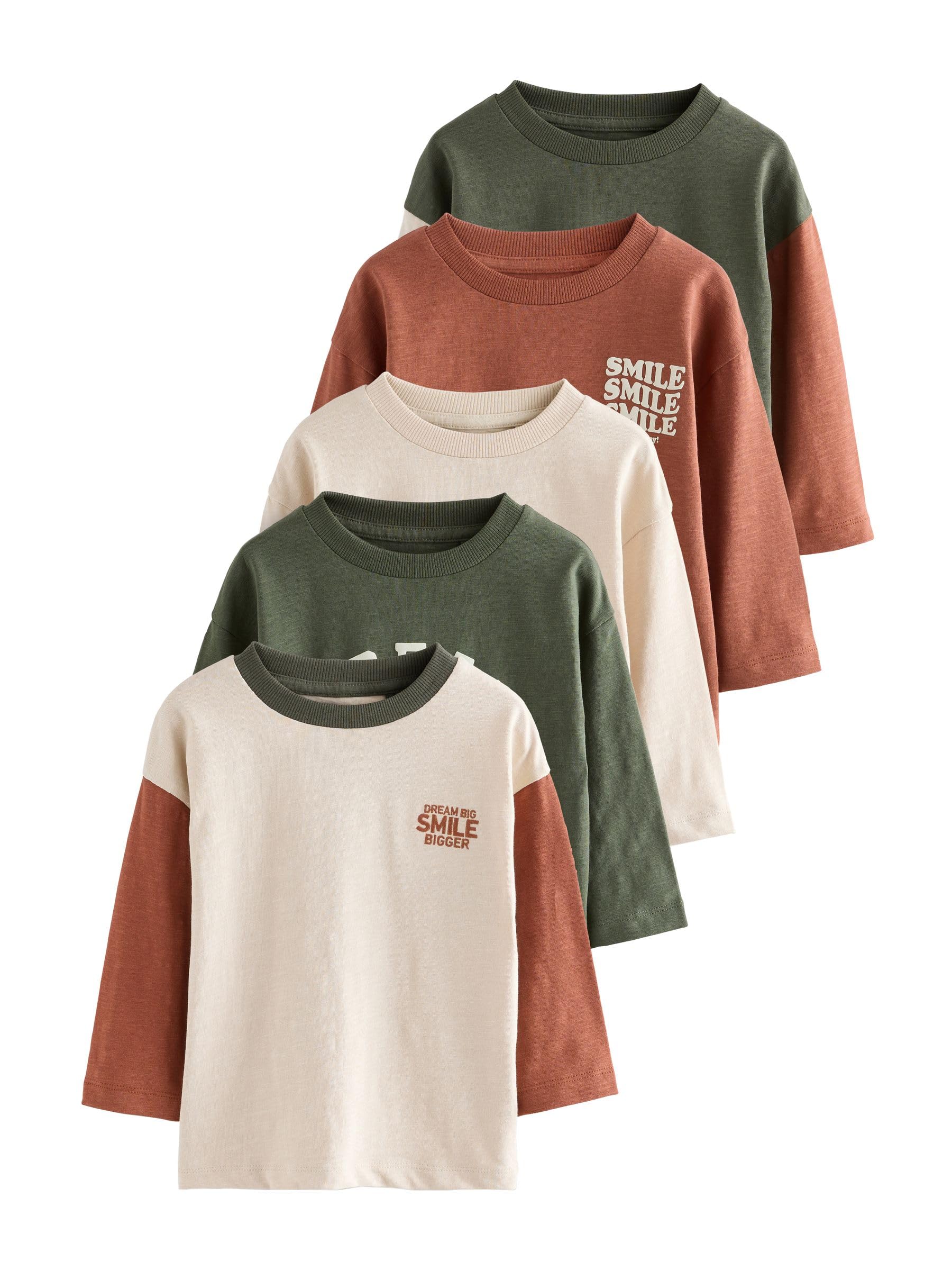 NEXT Jungen Langarm-Shirts, 5er-Pack 62-122