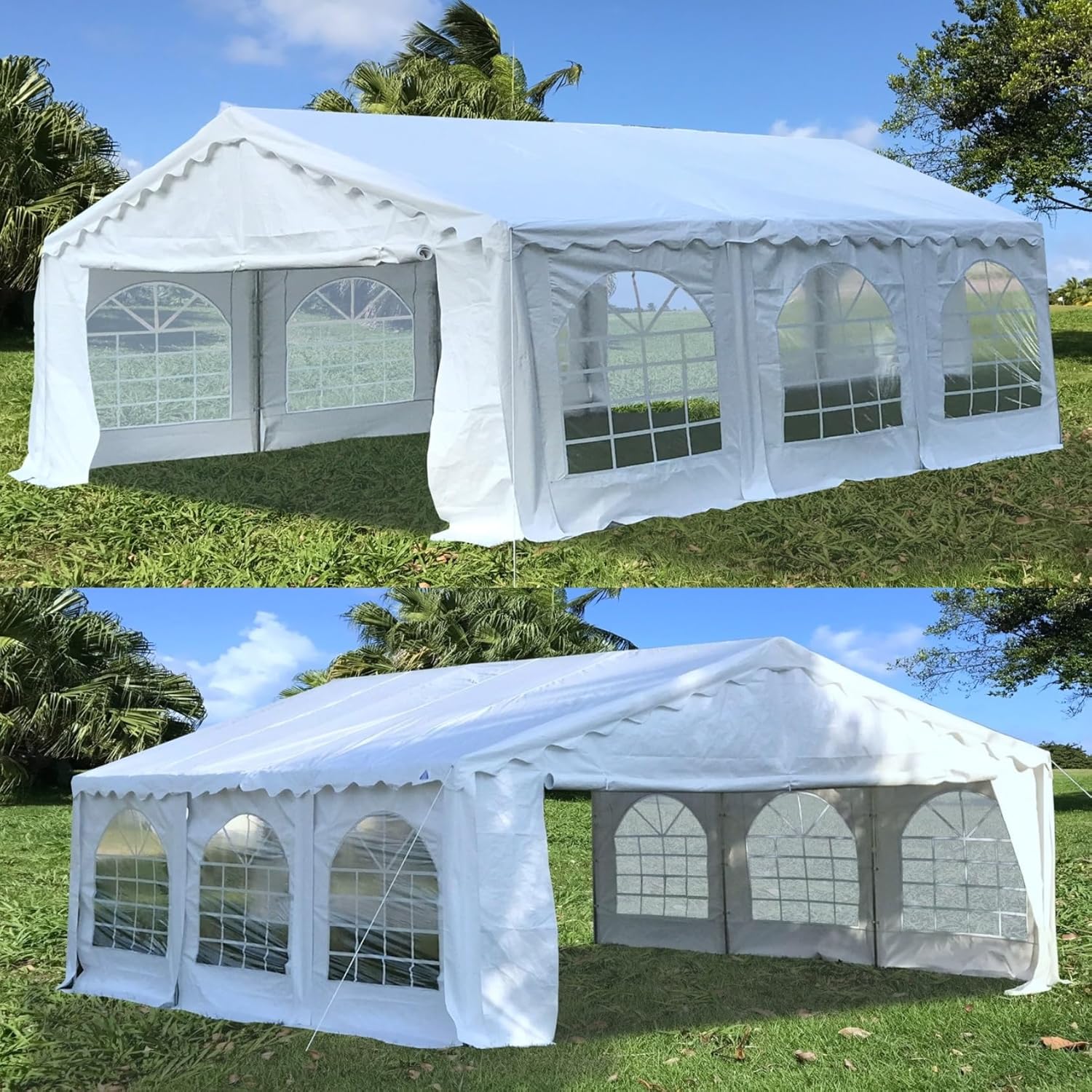 DELTA 20'x20' Budget PVC Party Tent,Outdoor Event Canopy,Wedding Tent,Backyard Garden Shelter Gazebo,Waterproof Top,Galvanized Steel Structure