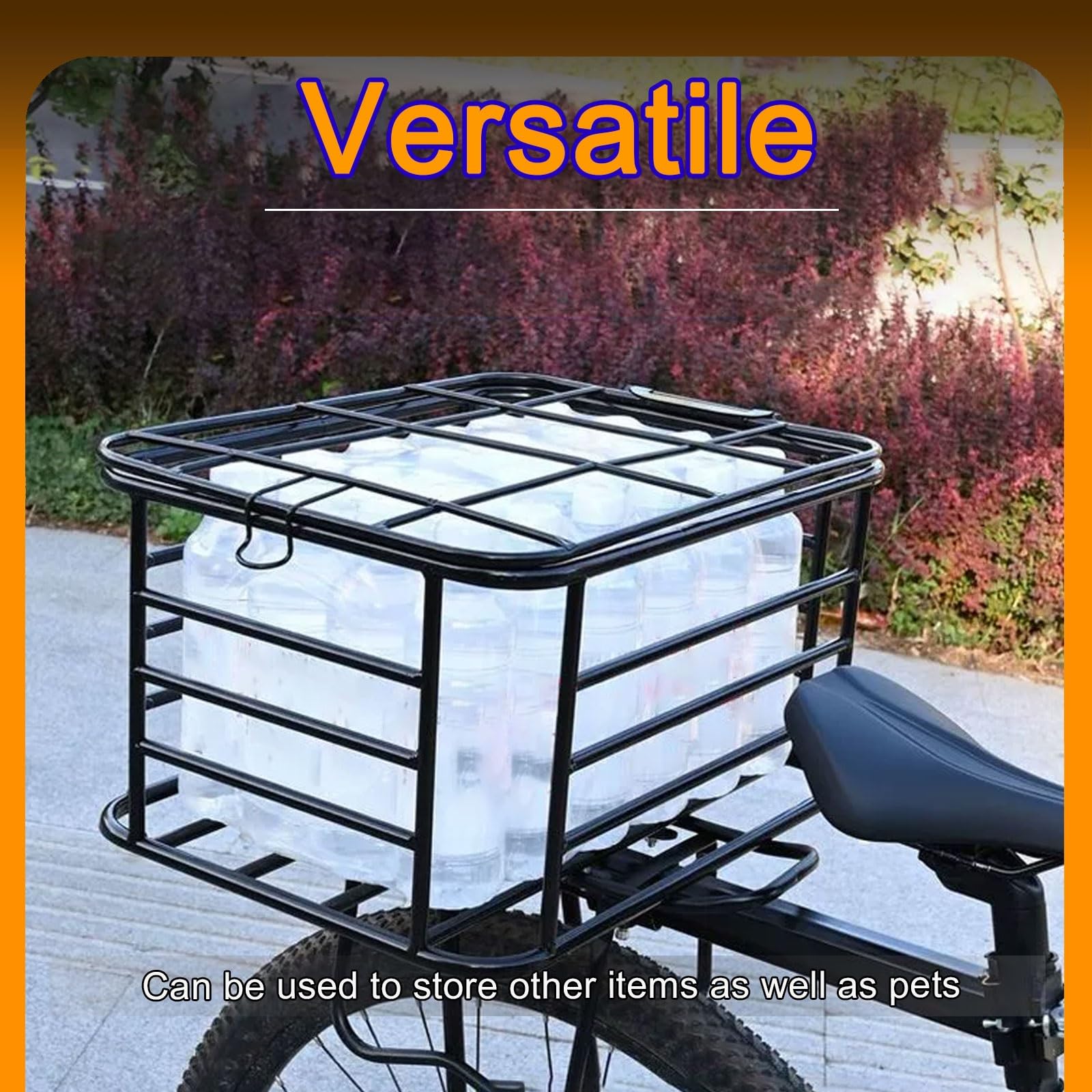 Hundekorb Fahrrad Hinten 10kg Robuste Stahlkonstruktion Topcase füR Roller Geräumiger Innenraum für Tägliche Fahrten Kurze Tiertransporte(30 * 23 * 21.5cm)