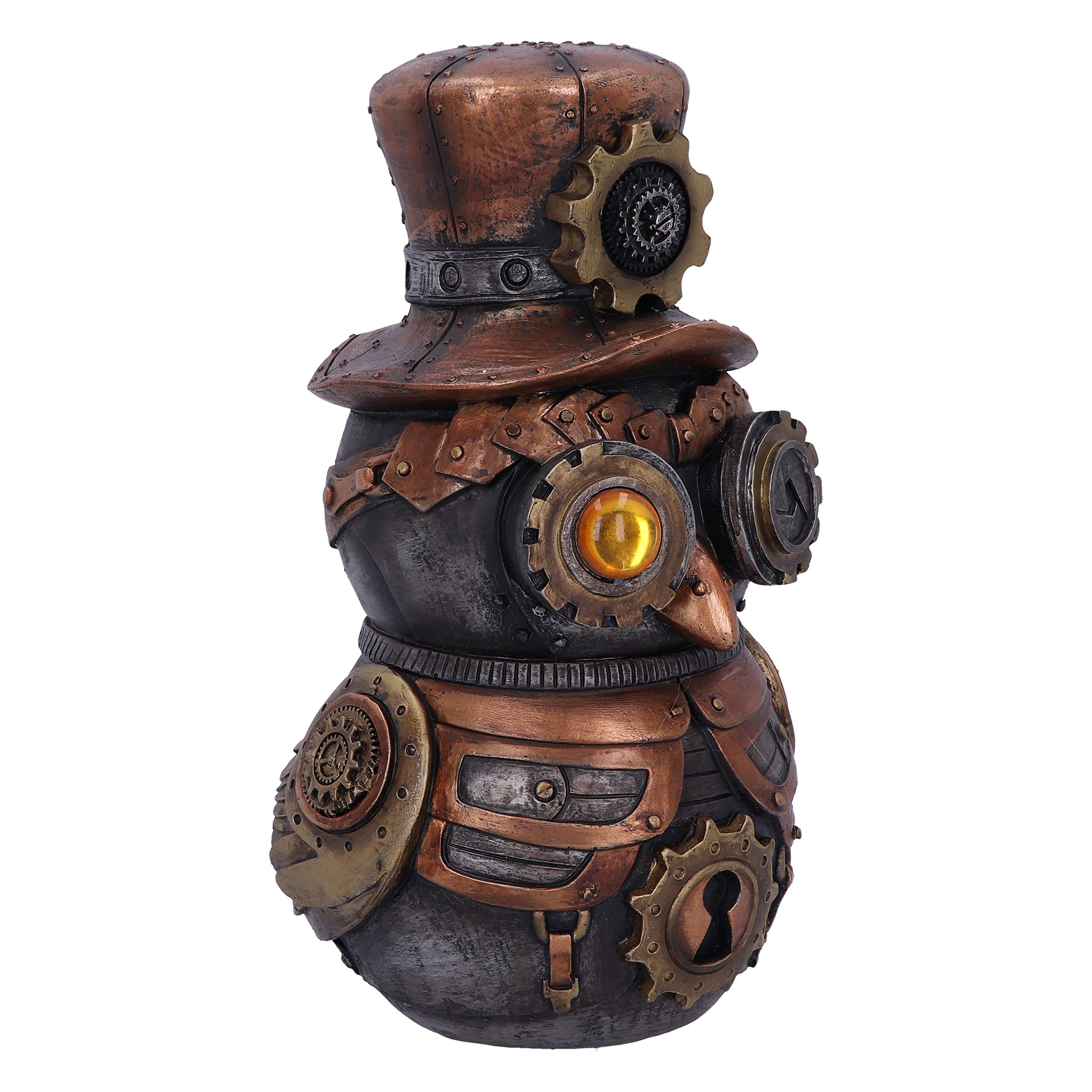 Nemesis Now Hootle 22.7cm Steampunk Owl with Top Hat Figurine, Bronze D5413T1