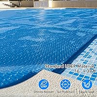 Vista 3 de Towallmark Cubierta solar rectangular para piscina de 18 pies x 36 pies, manta de retención de calor de 300 μm para piscinas rectangulares