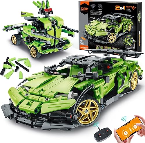 Kit de bloques de construcción STEM para niños, auto de carreras y robot de juguete 2 en 1, gran regalo para niños, adolescentes de 6, 7, 8 a 12