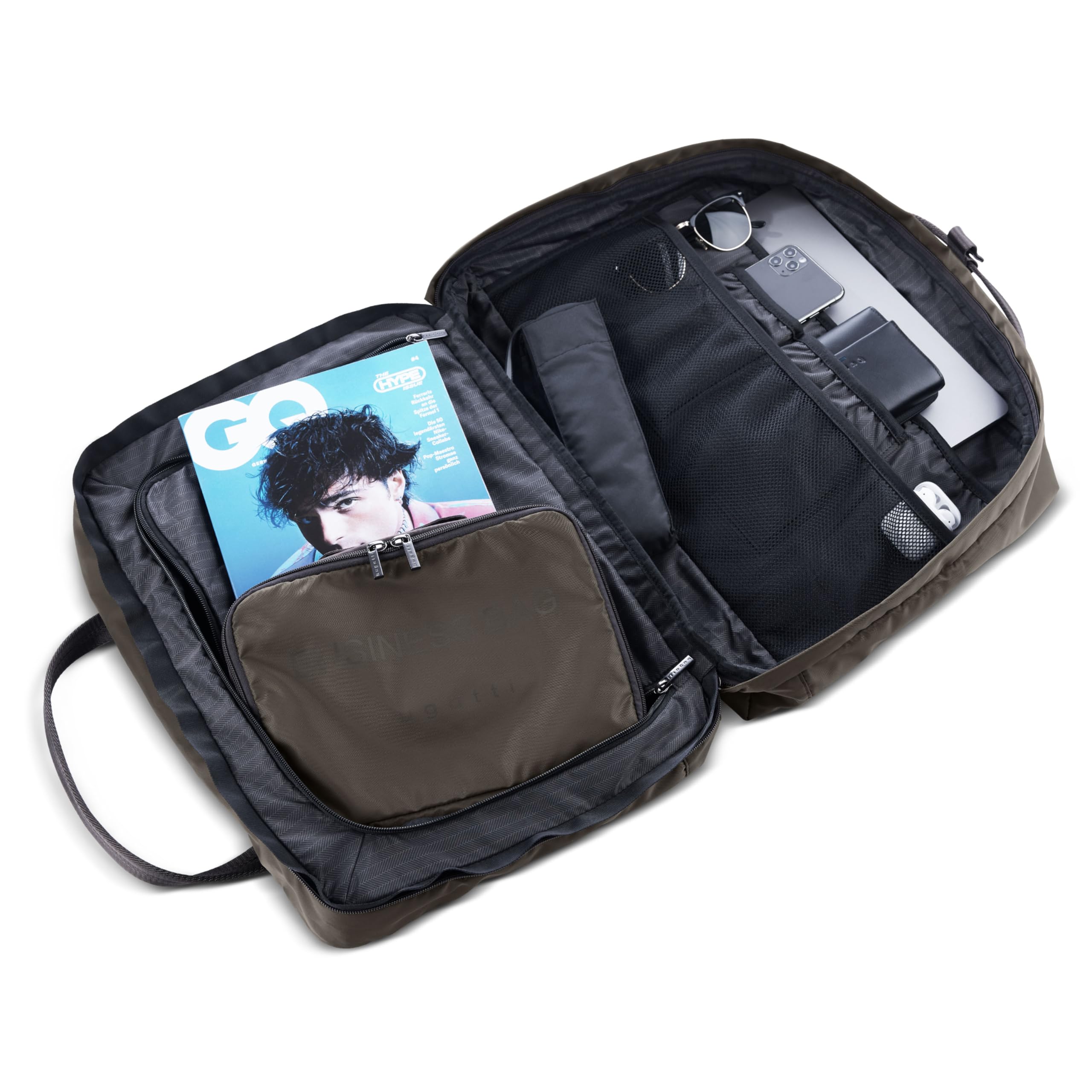 bugatti Elia Bolsa de negocios para hombre en nylon, maletín plegable con compartimento para portátil de 15"