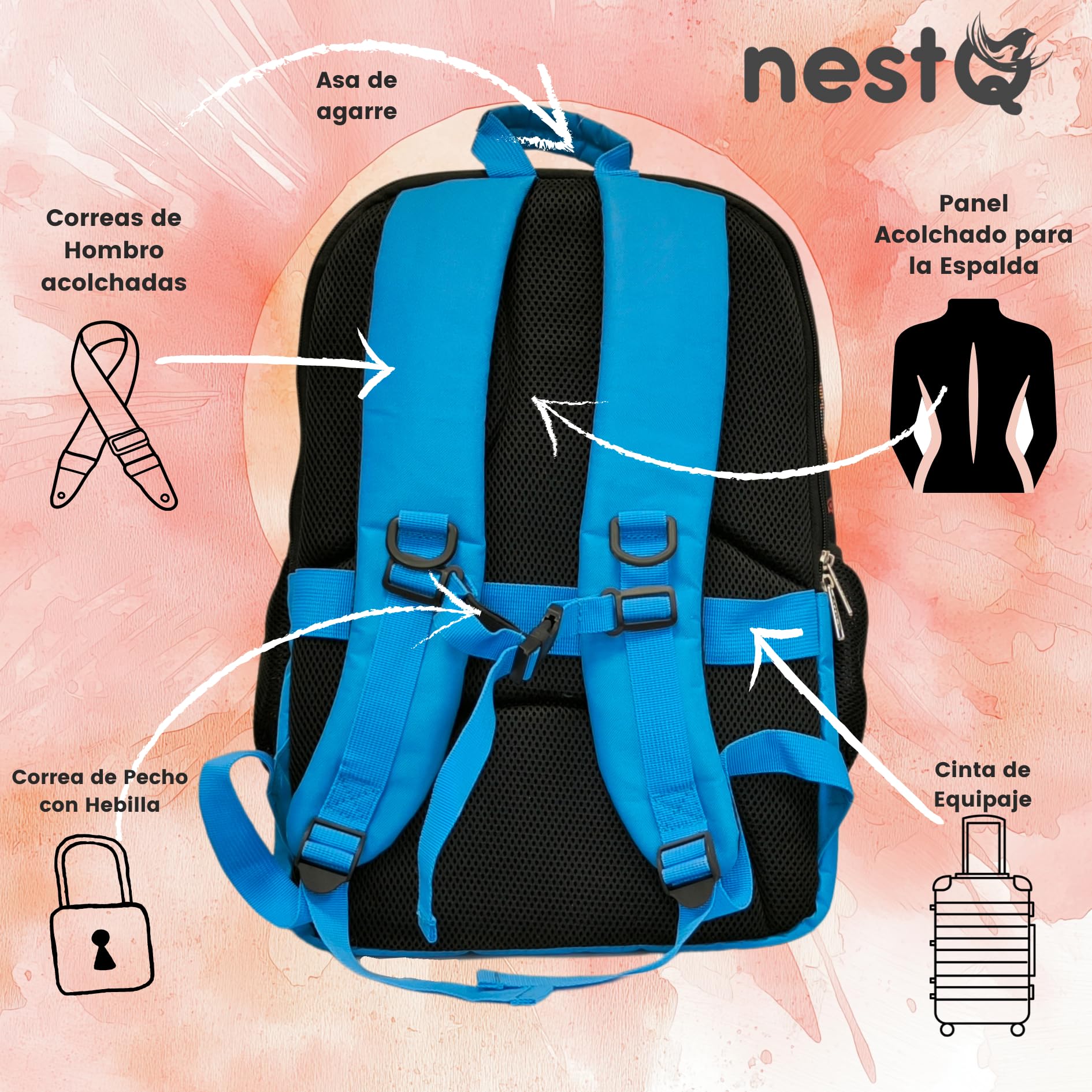 Mochila Transportín Mascotas Perro Gato hasta 3kg 43x30x20cm | hasta 3kg, 43x30x20cm, para gatos/perros