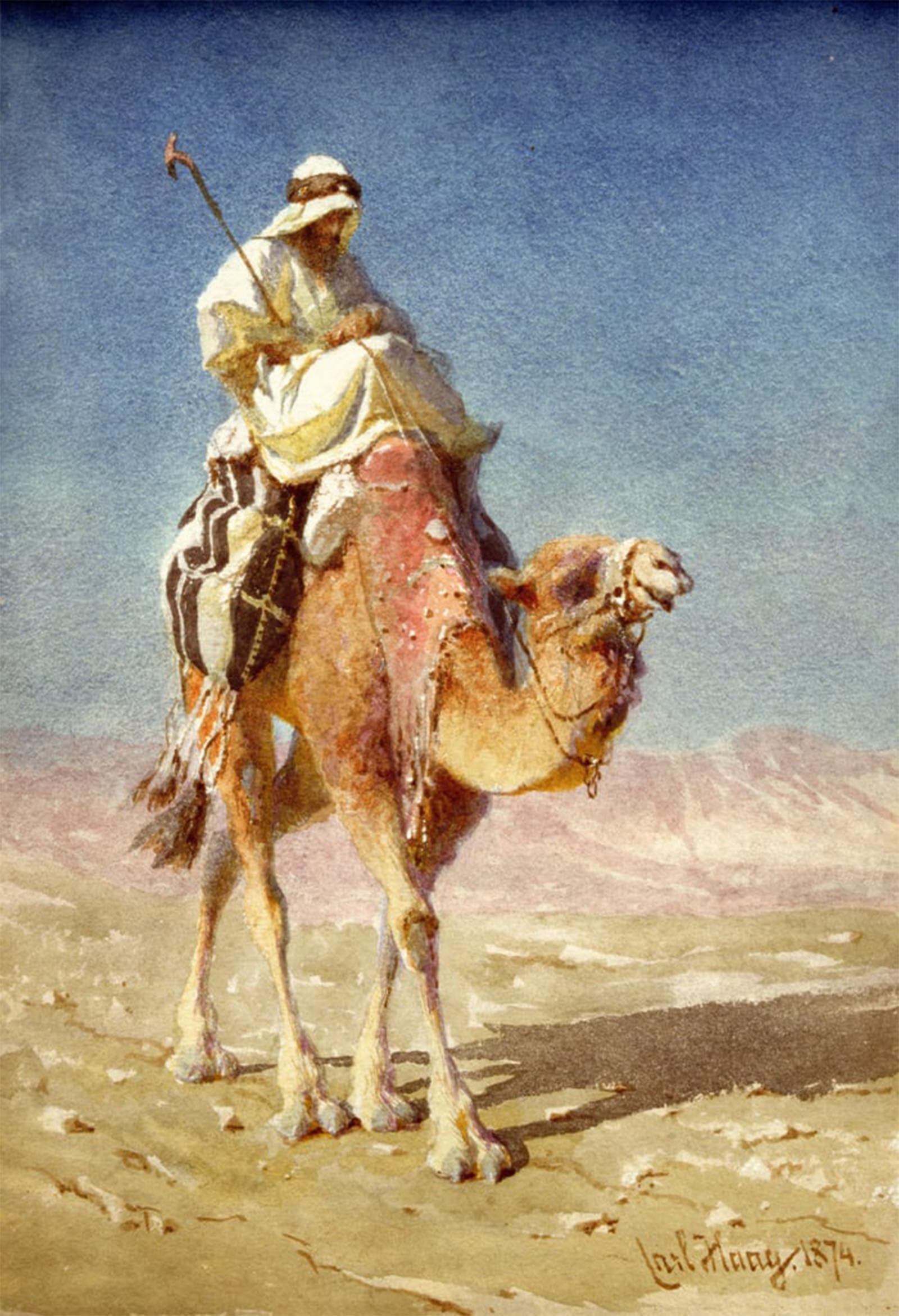 ARTXLXXBN Famous Prints Artwork Pictures Poster Painting Art a Bedaween on a Camel Back by Carl Haag Artwork Landscape Pictures for Home Decor 60x90cm