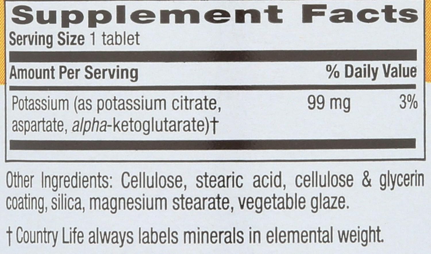 Country Life Potassium Target Minerals, 90 Tablets : Health & Household