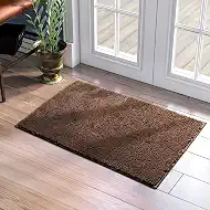 HOMEIDEAS Door Mats Indoor, 20"x32" Super Absorbent Non Slip Rugs for Entryway, Front Back Welcome Doormat Dirt Trapper (Brown)