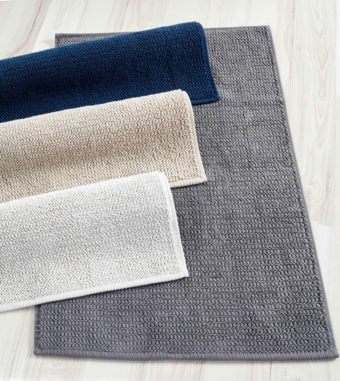 100% Turkish Cotton Loop Bath Rug - Chunky Bath Mat - 20" x 31" - 2 PCS Set - Made in Turkey (Taupe)
