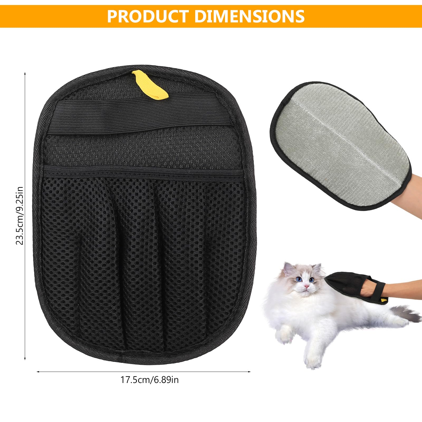 Lot de 3 gants d'épilation électrostatiques pour poils de chien, gants d'épilation des poils d'animaux, gants de toilettage double face, gants magnétiques pour chat