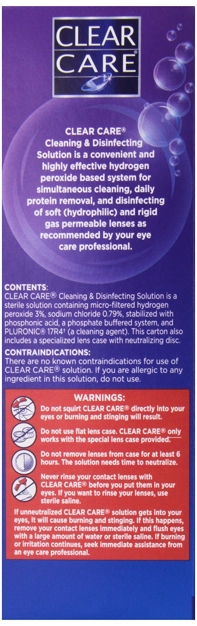 Clear Care CARE Cleaning & Disinfection Solution with Lens Case, Clear, 12 Fl Oz Buy Online in