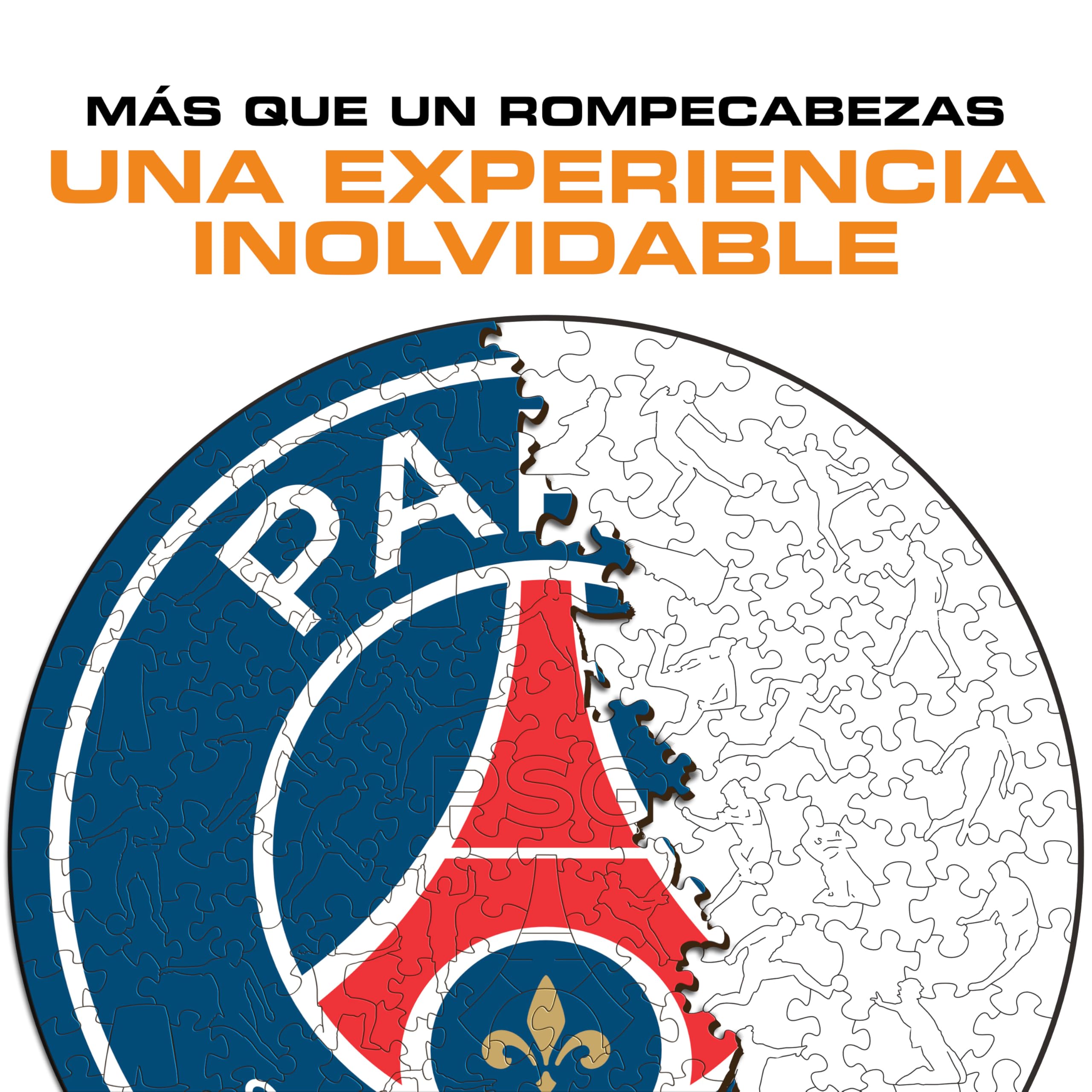 Iconic Puzzles - PSG, Logo, Rompecabezas de Madera con Licencia Oficial, 100% sostenible, Regalo para Adultos y niños, Talla M, 270 Piezas