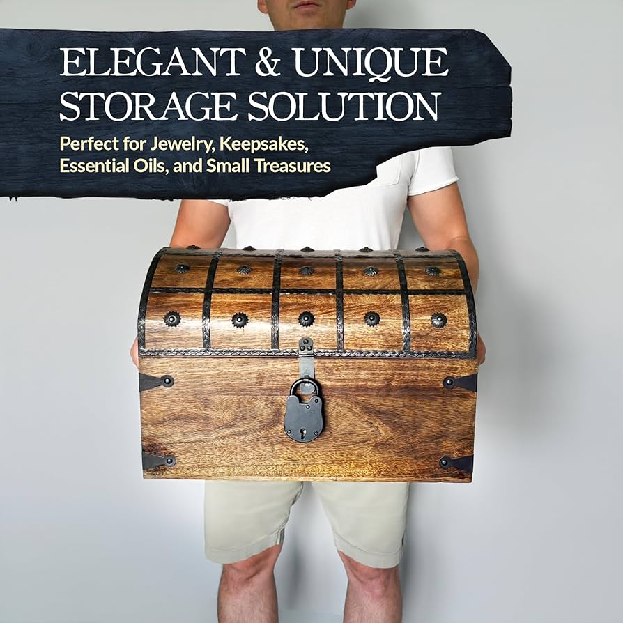 Amazon.com: Nautical Cove Pirate Treasure Chest with Iron