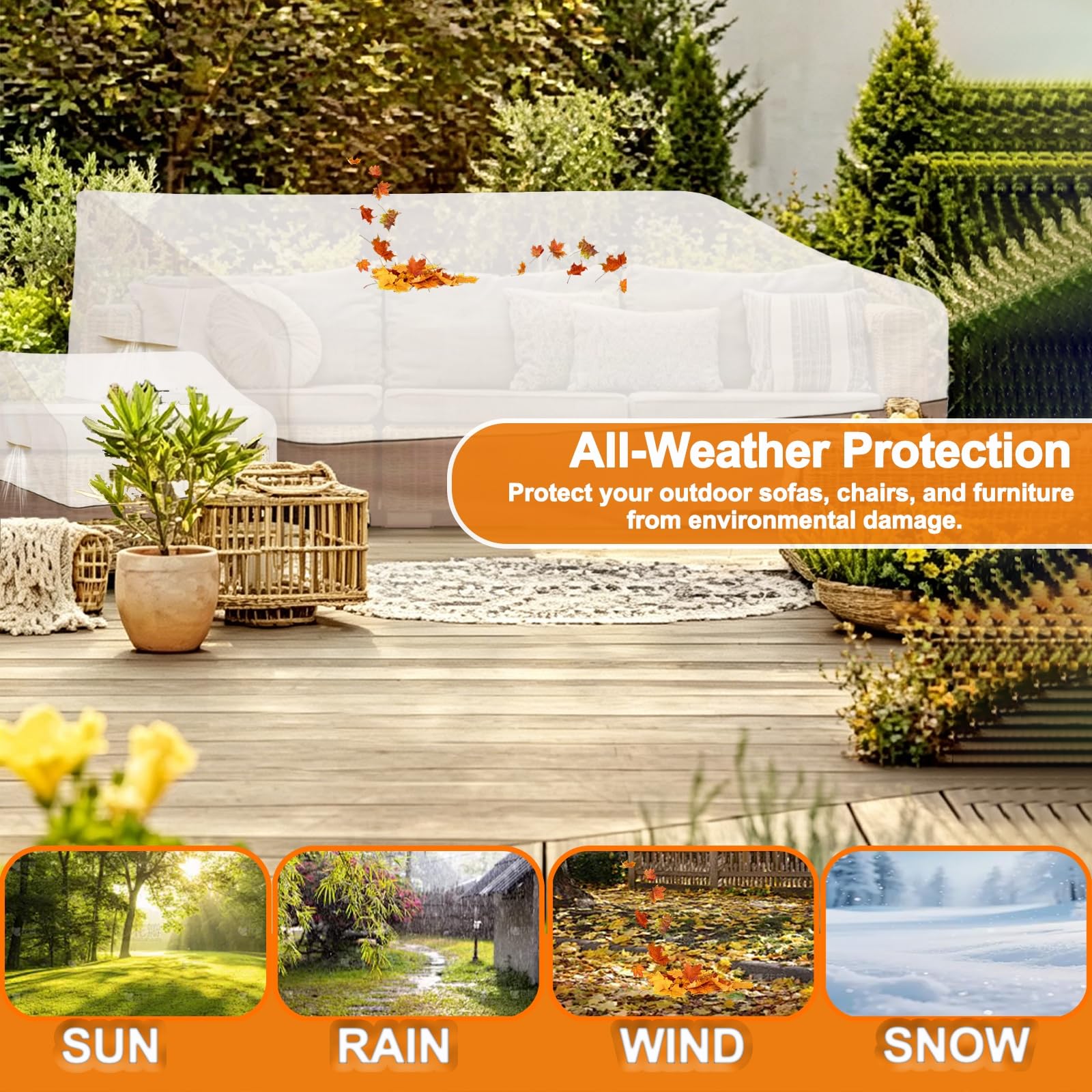 Funda Impermeable para Sofá de Exterior,Fundas Muebles Banco Sofa de Palets Asientos Jardin Exterior 2/3/4 Plazas,Tela Cubierta Sofa 210D Oxford Resistente al Viento y Polvo,Beige&Coffee,147x81x78cm