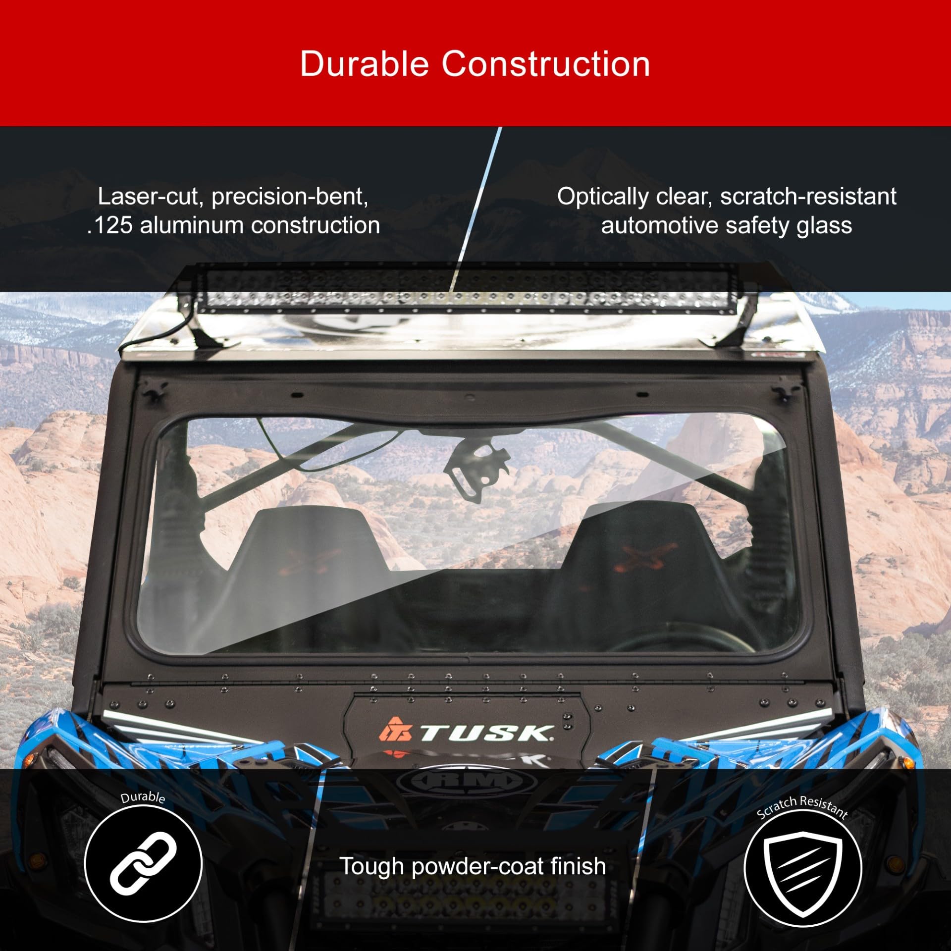 Amazon.com: Tusk UTV Folding Glass Windshield with Windshield