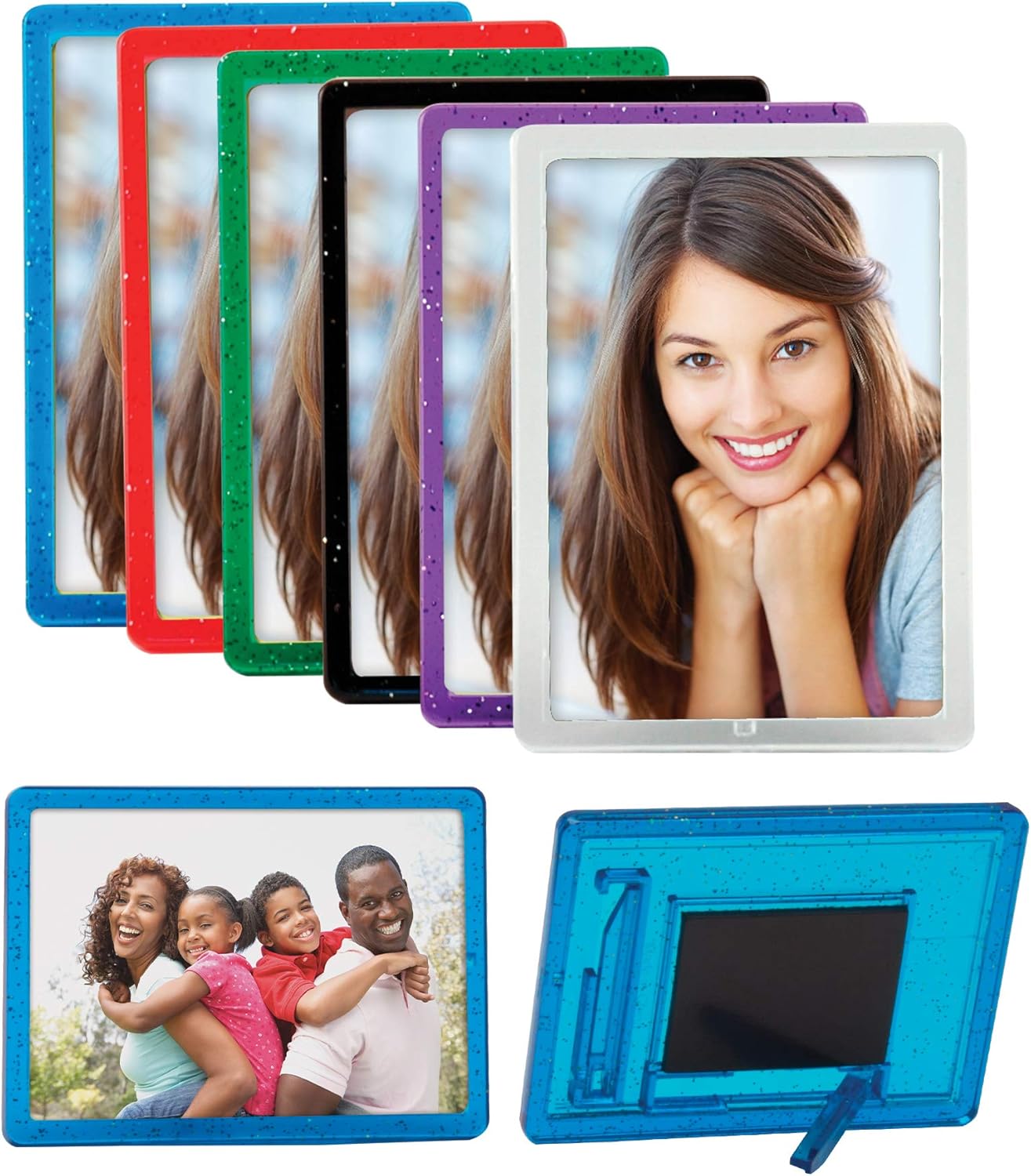 Snapins 2" x 2.875" Black Photo Magnet with Easel Picture Frame - Pack of 25