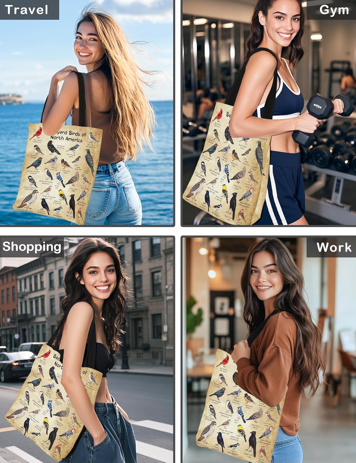 Animal Lover Gifts for Women Canvas Tote Bag Aesthetic Tote Bags Cute Reusable Shopping Grocery Bags - Image 7