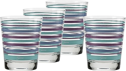 Fiesta Stripes - Vaso cónico DOF de 14 onzas con licencia oficial (juego de 4) (colección costera)