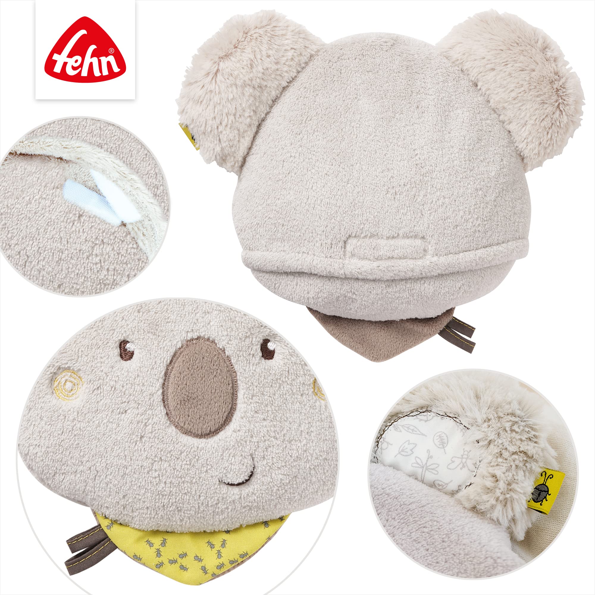 Fehn coussin aux noyaux de cerises koala - Coussin chauffant et rafraîchissans bienfaisants pour bébés et enfants dès la naissance - comme cadeau de naissance