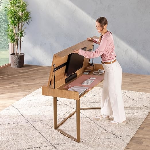 Amazon.com: Convertible Desk, Simple Modern Home Office Desk with ...
