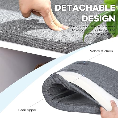 Miniatura 4 de NChanmar Banco de zapatos con cojín, banco de almacenamiento de 3 niveles, banco de zapatos de 10 cubos, organizador de zapatos, estantes ajustables