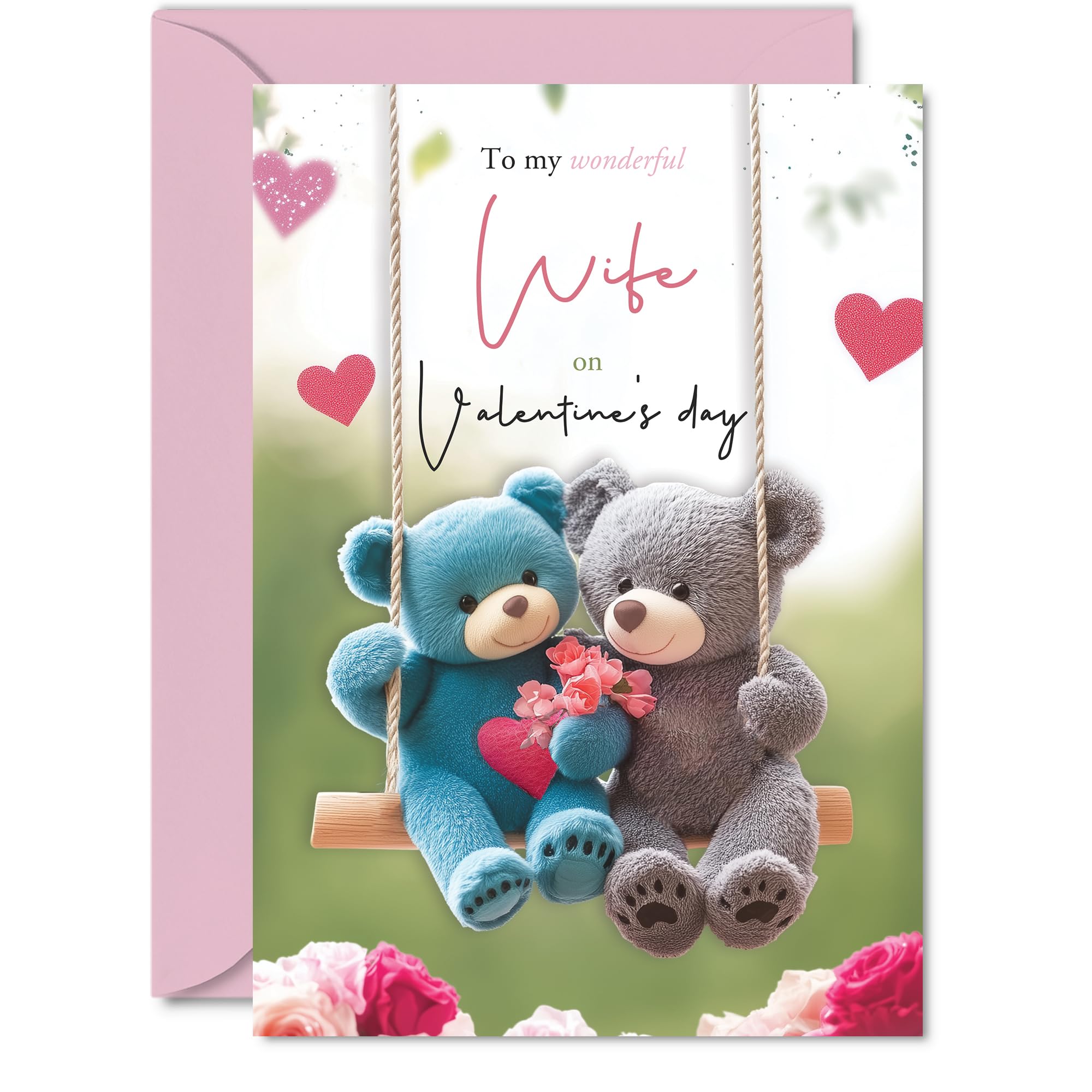 Wife Valentines Day Card - Be By Your Side - Happy Valentines Card for Wife from Husband Partner, A5 Valentine Greeting Cards