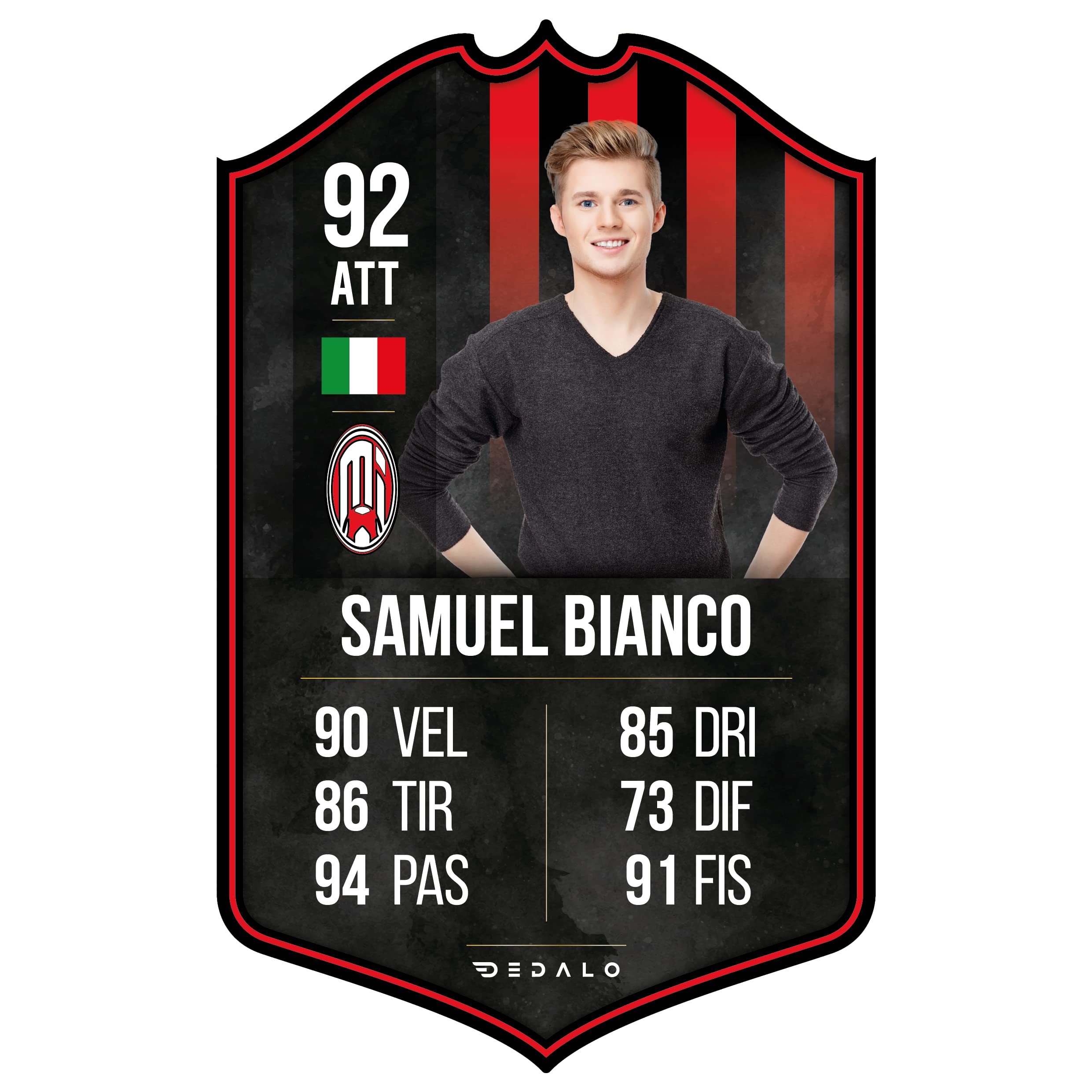 Card Calciatore Personalizzata Stile FUT con Foto Scudetto Statistiche Regalo Calcio