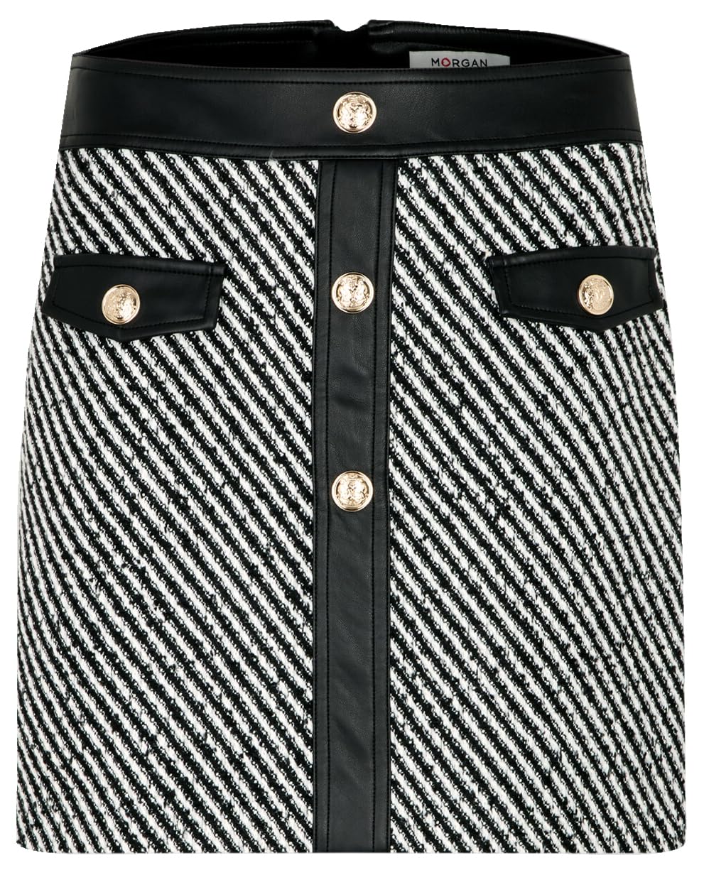 Morgan - Jupe Courte Femme Noire rayée