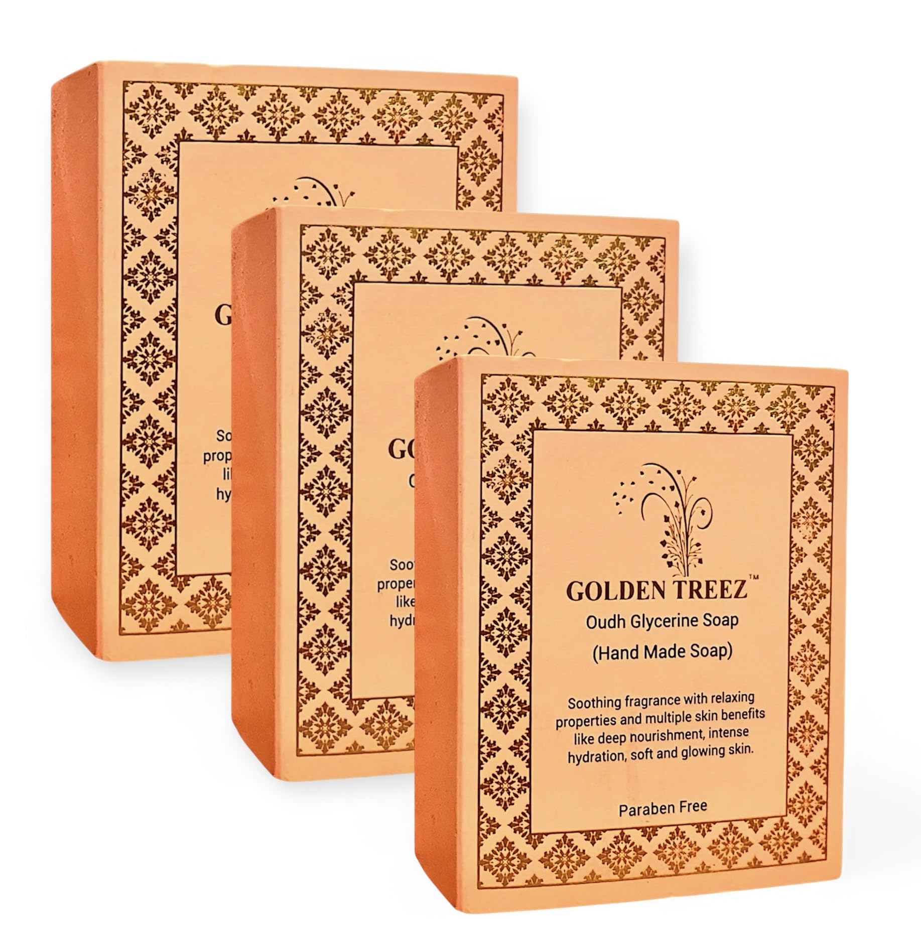 Golden treez oudh handmade bath soap with goat milk for tan removal Natural, bathing soap for men and women-115 gm (pack