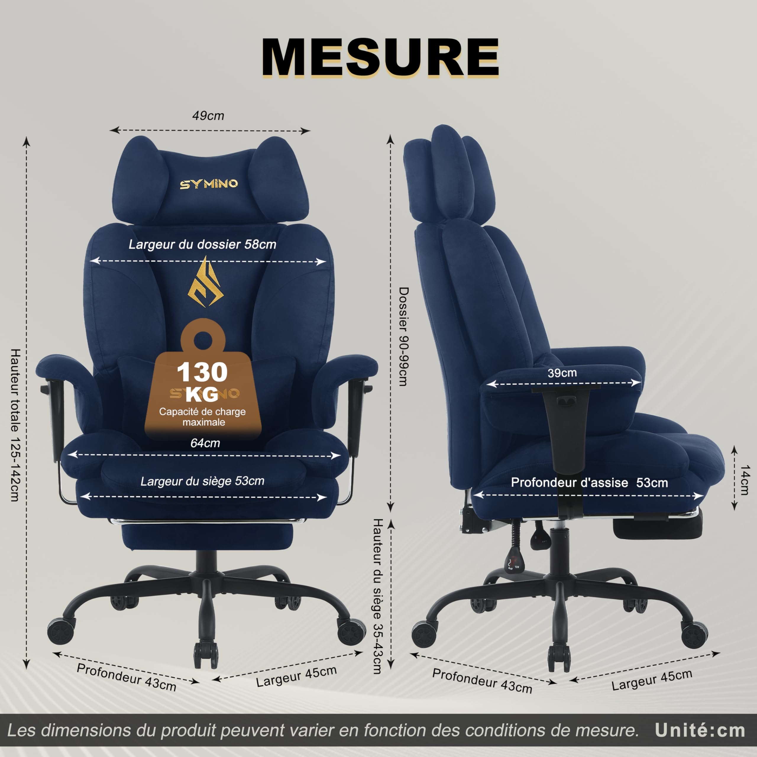 Symino Sedia Gaming in Tessuto Scamosciato Traspirante, con Poggiapiedi e Braccioli Regolabili in Altezza, Reclinabile 150°, Schienale Alto Ergonomico con Cuscino Lombare, Portata 150kg