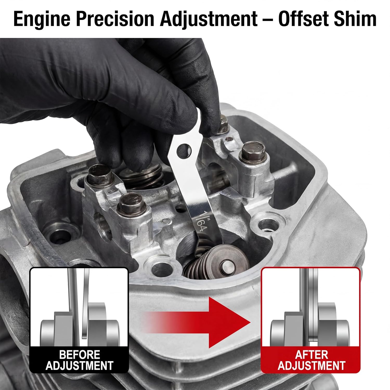 10 Pcs Offset Starter Alignment Bulk (4) 1/64 (4) 3/64 (2) 1/16 in Universal Fit Stainless Steel 304 Starter Alignment Shim Kit for Vehicle Car DIY Motorcycle Repair Adjustment GM(Offset)