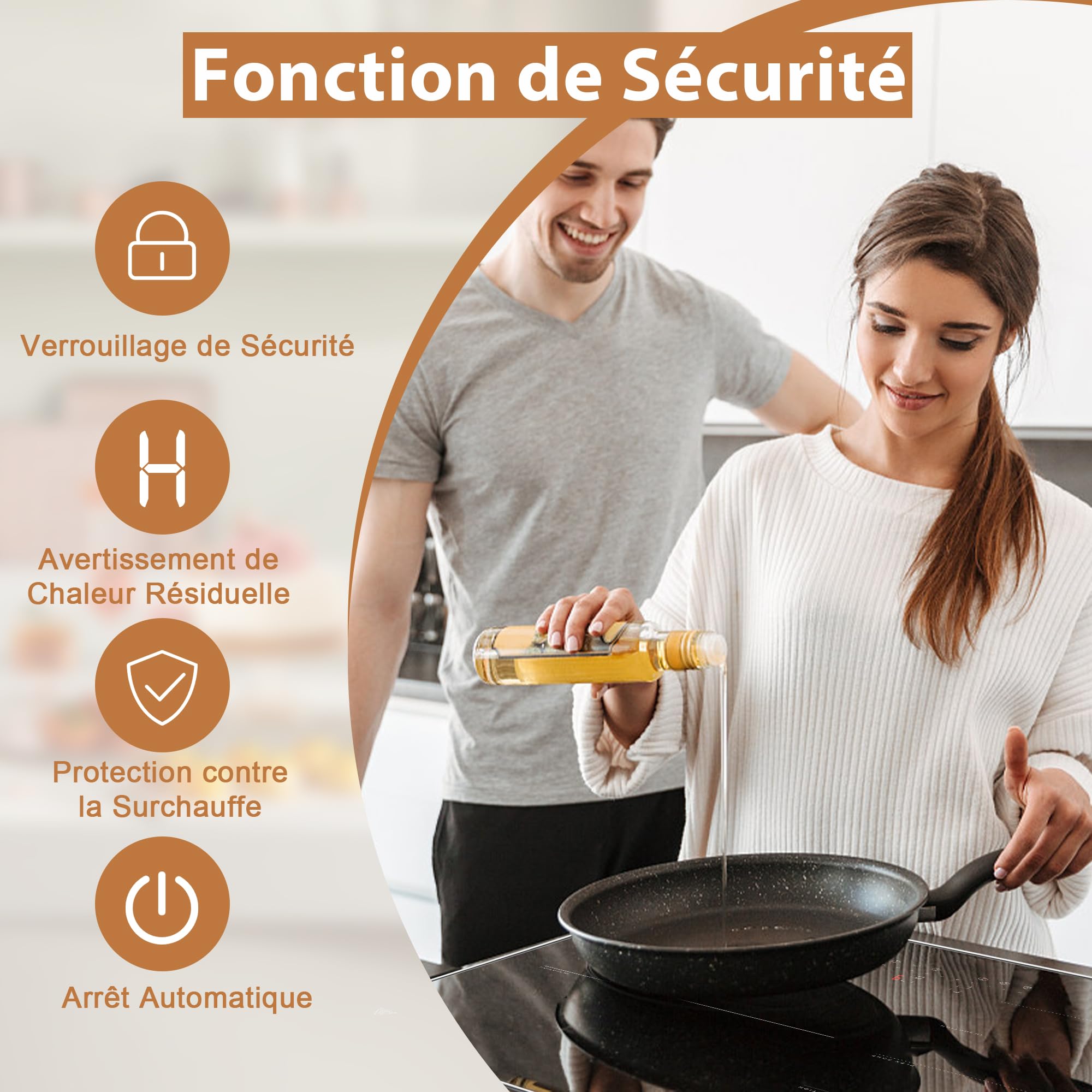 3 Burner Induction Hob, Induction Hob, Electric Hob 3 Hobs, Flexible Barbecue Area, Safety, Hob 6800W, Timer 1-99 min, 230 V