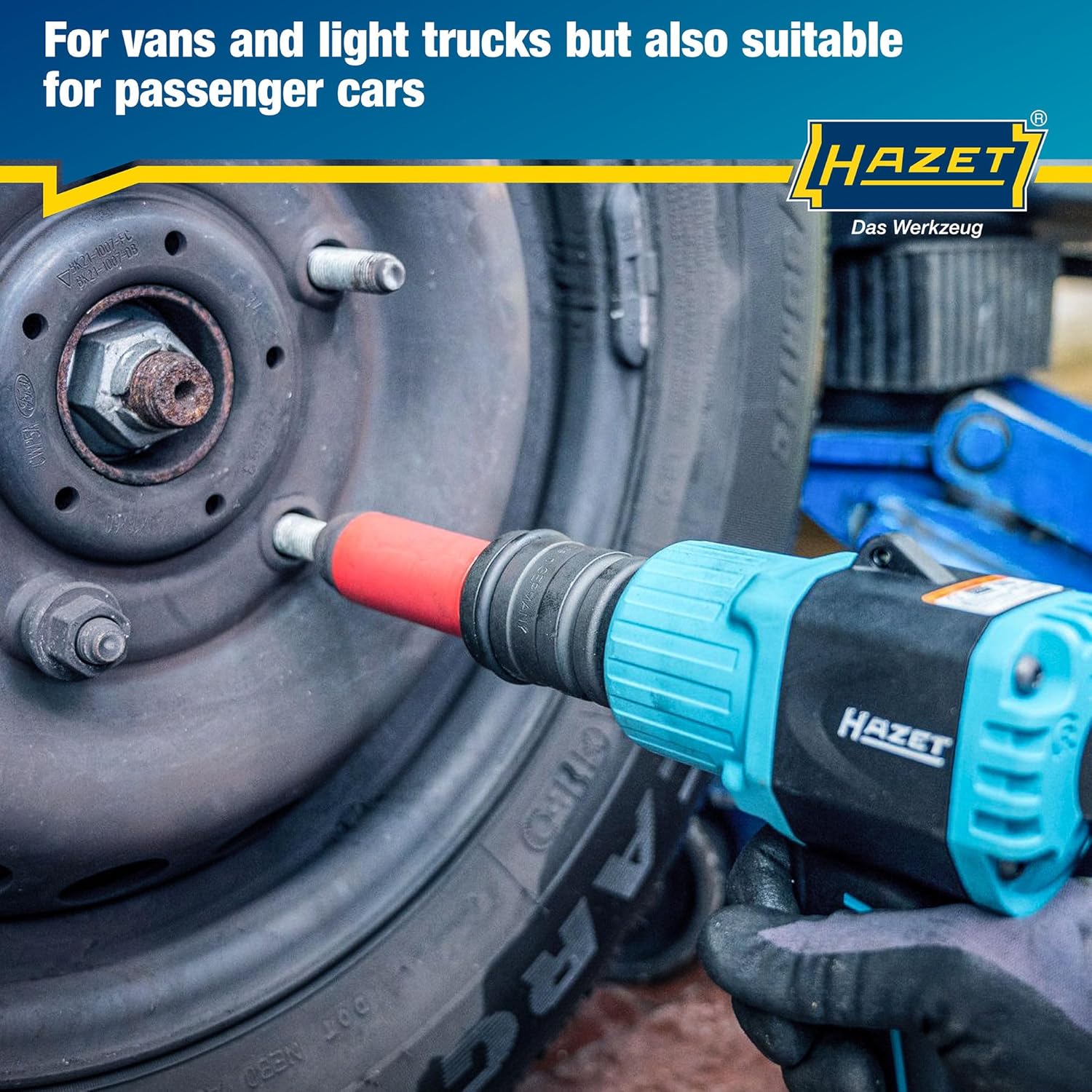 HAZET 3-Piece Impact and Machine Screwdriver Socket Set 903SLG6/3, 1/2 Inch Square, 24 mm External Hexagon, Traction Profile, Sizes 17, 19, 21 mm, with Rotating Plastic Sleeve