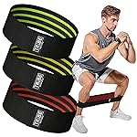 Tribe Lifting Fabric Resistance Bands for Exercise - Hip Bands for Working Out Legs, Glutes, Knees and Thighs for Men and Women - Cloth Circle Booty Bands for Physical Therapy (Black)