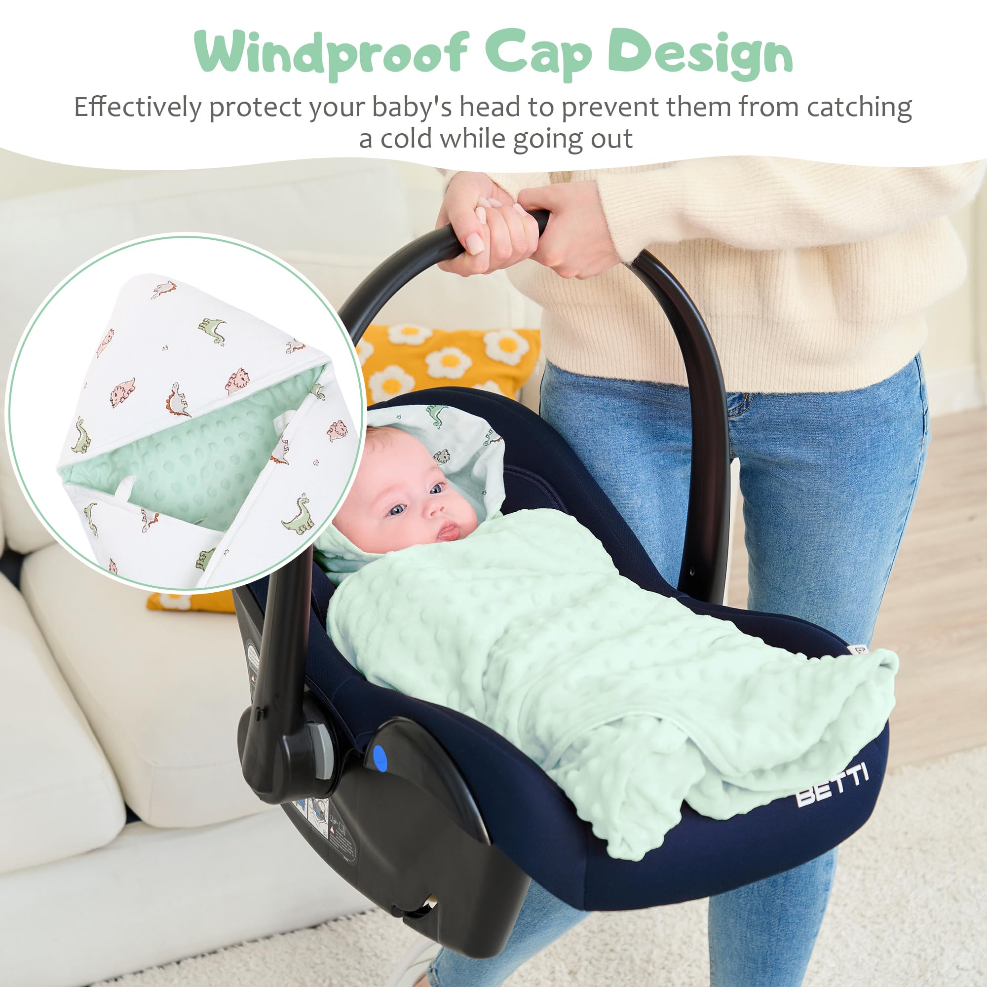 Coperta per Passeggino Universale 90 x 90 cm, Coperta Neonato per Seggiolino Auto, Passeggino, Navicella, con Imbottitura, Adatto per L'autunno e L'inverno