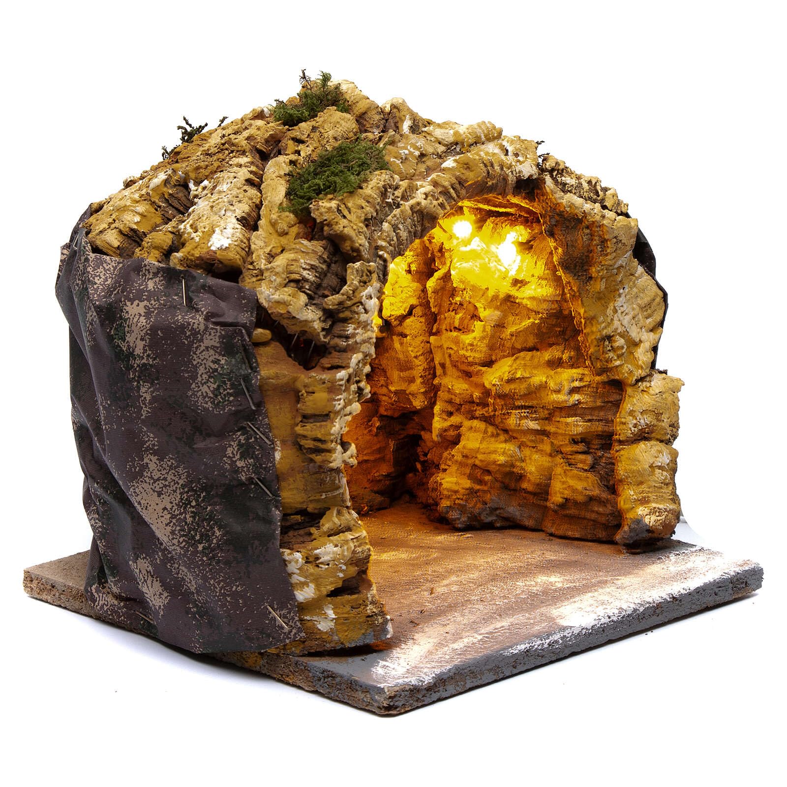 Holyart Presepe Napoletano: Grotta 20x20x20 cm con luci presepe di Napoli