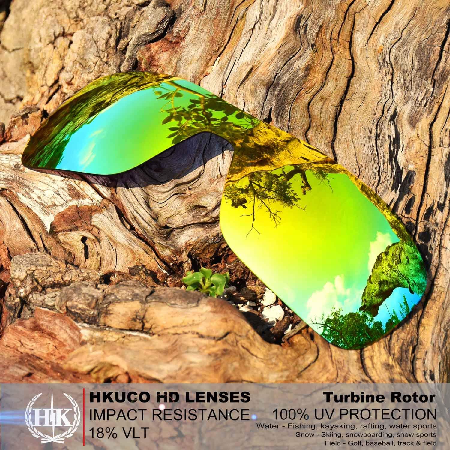 HKUCO Mens Replacement Lenses For Oakley Turbine Rotor Sunglasses Transparent Polarized