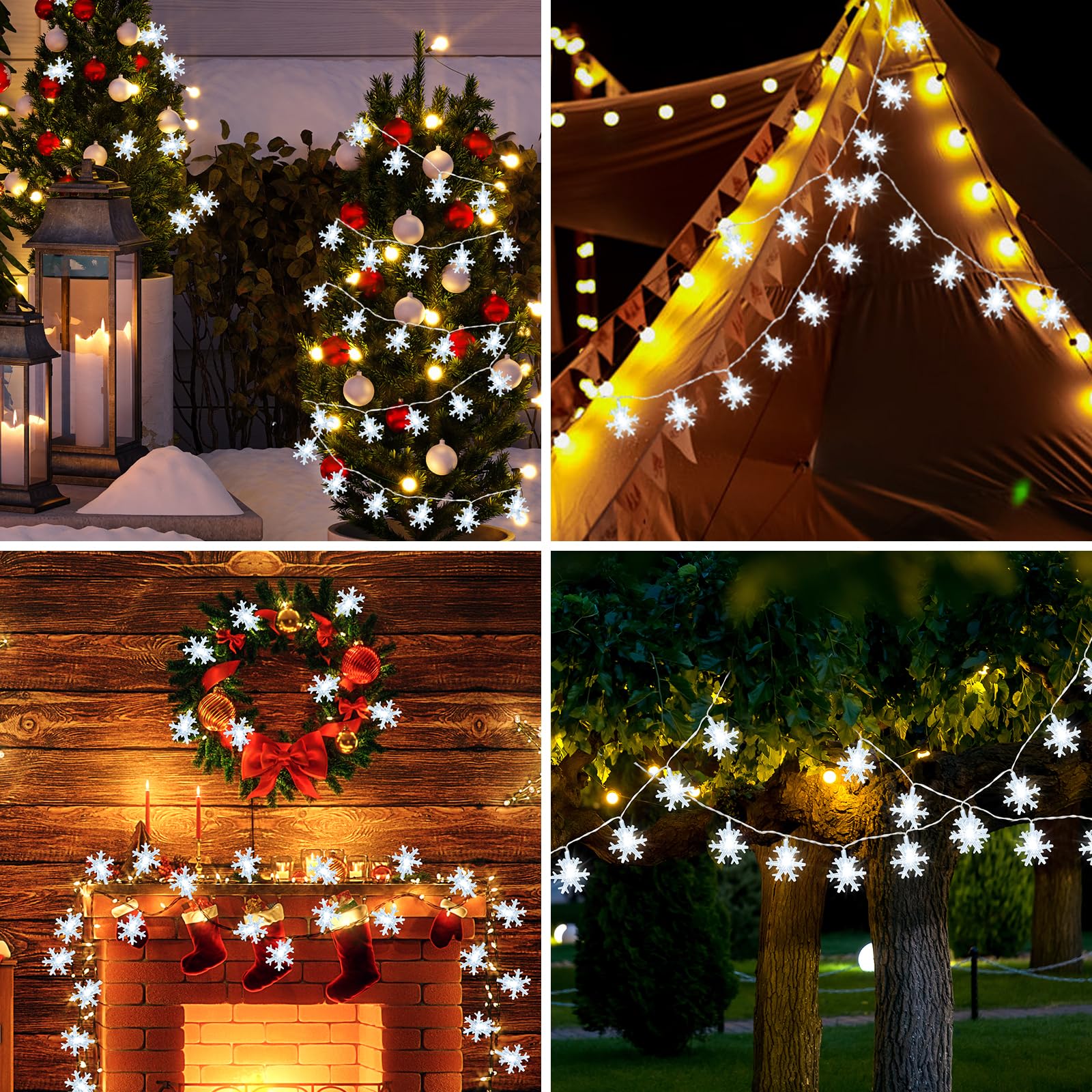Catena Luminosa A LED Con Fiocco Di Neve Per Esterni, Ideale Per Decorazioni Natalizie Da Giardino 88337453