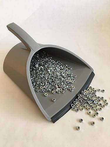 Miniatura 7 de HandyPan - Recogedor resistente, gris, grande, fabricado en los Estados Unidos con borde de sellado apretado para mantener el polvo, la suciedad y